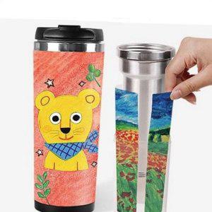 속지 diy 휴대용 스텐 이중 텀블러 교체 350ml