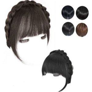 스타일링 내추럴 부분 헤어밴드 레이어드 가발 단발 앞머리 여성