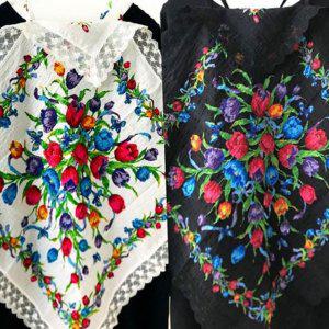 플라워 요리 스카프 꽃무늬 앞치마 주방 레이스