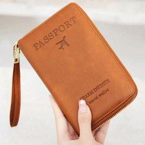 장지갑 여권 지갑 항공권 휴대용 지퍼형 여행용 다용도