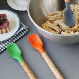 손잡이 우드 주걱 알뜰 스파츌라 다용도 실리콘