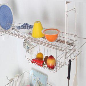 스텐 보관 선반 씽크대 식기 벽걸이 주방 컵걸이 정리대