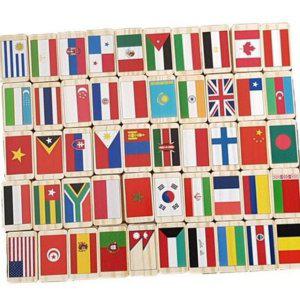 어린이 나무 국기 학습 원목 유아 교육용 도미노
