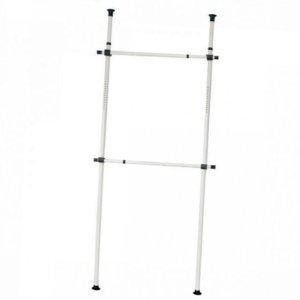 철제 정리 옷걸이 기둥식 조립식 행거 이동식 공간활용 2단