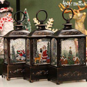 사각 크리스마스 테이블 성탄절 오르골 눈꽃 램프