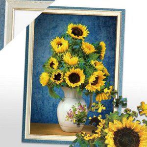 500피스 퍼즐 해바라기 맞추기 액자형 성인용 액자