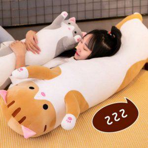 수면 바디 쿠션 안고자는 고양이 모찌 인형 찰떡