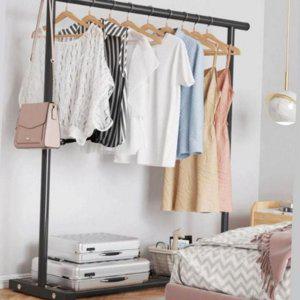 옷걸이 간이 철제 튼튼한 수납 선반형 행거 고정식 이동식