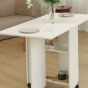 책상 테이블 식탁 공간활용 수납 확장형 접이식 다이닝 이동식