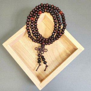 불교 목걸이 홍단 염주 단주 팔찌 나무 108
