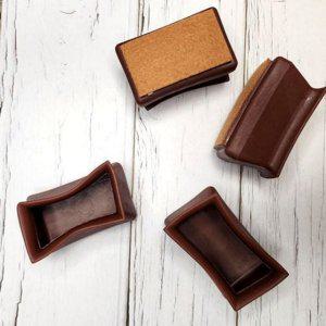 직사각형 미끄럼 펠트 의자 실리콘 진갈색 커버 대형