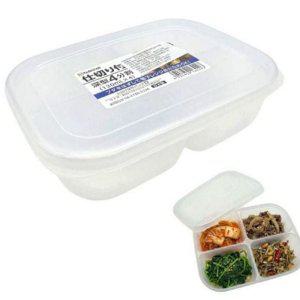 4구 보관 반찬 플라스틱 용기 냉동 다용도 밀폐 반찬통 뚜껑있는