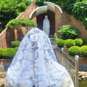 레이스 가톨릭 카톨릭 장미 예배 여성 미사보