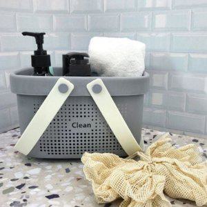 실리콘 물빠짐 휴대 헬스장 사우나 바구니 목욕 목욕탕