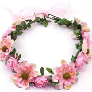 촬영용 헤어밴드 화관 조화 꽃 플라워 여행