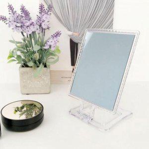 메이크업 아크릴 화장대 스탠드 사각 거울 투명 탁상