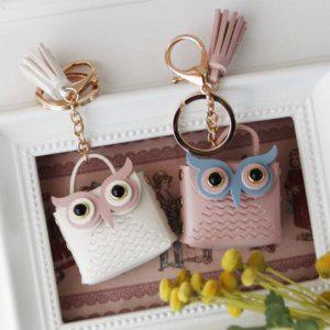 부엉이 핸드백 키링 귀여운 가방 열쇠고리 태슬 자동차