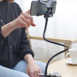 스마트폰 핸드폰 스탠드 집게 자유조절 침대용 탁상용 거치대