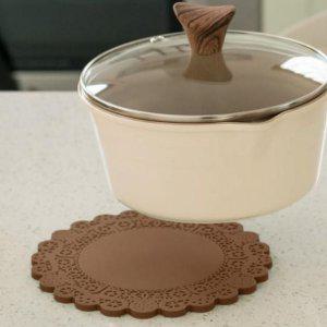 주방 식탁 받침대 냄비 실리콘 레이스 받침