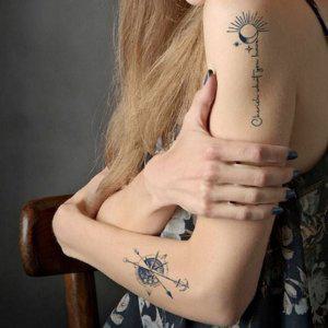 지워지는 헤나 드로잉 스티커 패션 문신 레터링 타투 반영구