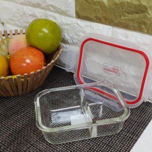 반찬통 2구 가정용 밀폐력 칸막이 투명 음식