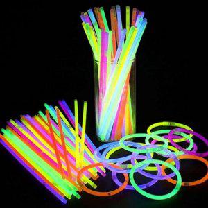 축제 야광 응원봉 100개 다채로운 파티용 이벤트 페스티벌 팔찌