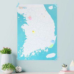 스크래치 백지도 컬러링 지도 어린이 추억 여행 색칠