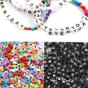 악세사리 알파벳 핸드메이드 이니셜 레터링 아크릴 팔찌 비즈