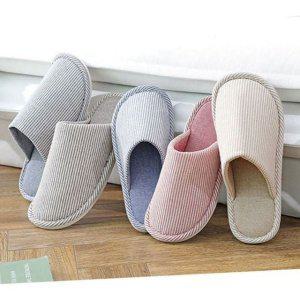 실내용 슬리퍼 디자인 베이직 층간소음 스트라이프 패브릭 거실용