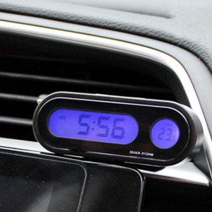 디지털 자동차 시계 차량용 부착식 대시보드 실내 온도계