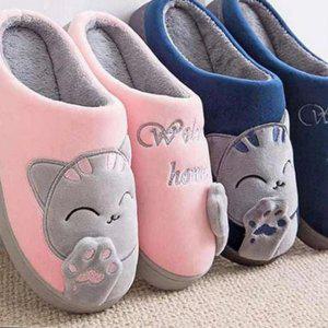 겨울 고양이 실내화 방한 거실 귀여운 양털