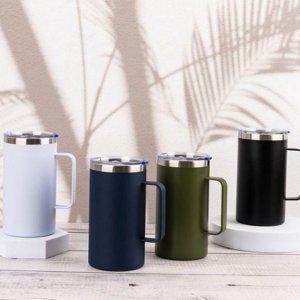 머그컵 스테인리스 스텐 텀블러 보온 대용량 손잡이 사무실 700ml