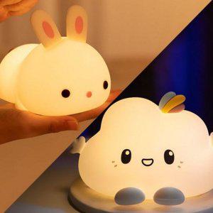 무드등 휴대용 아동 토끼 수유등 클라우드 실리콘