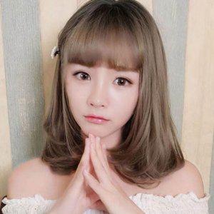 통가발 데일리 웨이브 중단발 여성 앞머리