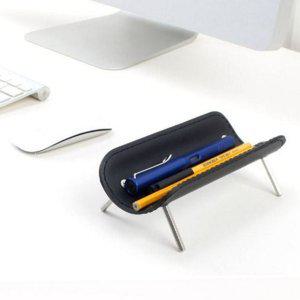 트레이 연필 메탈 탁상용 가죽 펜트 인테리어 데스크