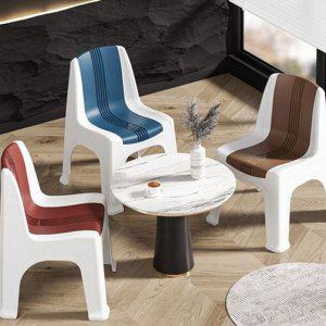 의자 두꺼운 수납 적층 등받이 실내 플라스틱 좌식