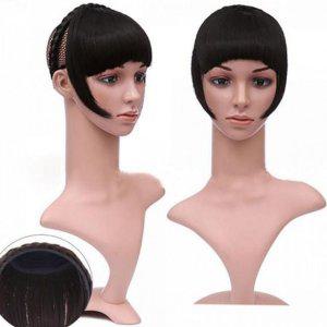 여성 정수리 스트레이트 가발 앞머리 시스루