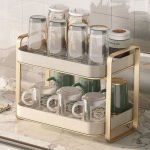 선반형 2단 주방 싱크대 이동식 수납 식기 건조대