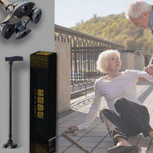 스탠딩 노인 경량 안전 미끄럼 휴대용 어르신 접이식 지팡이