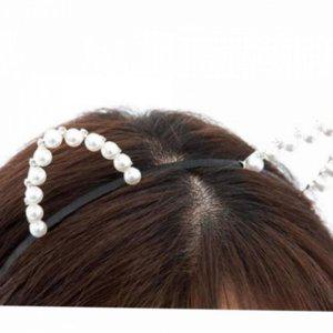 여성 귀 장식 큐빅 머리띠 진주 데일리 고양이 귀여운