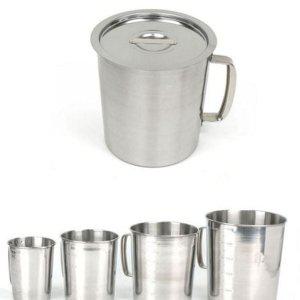 요리 계량 컵 스텐 베이킹 주방 뚜껑 비커 대용량