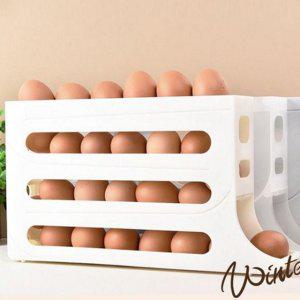 자동 정리 수납함 가정용 주방 계란 3단 보관함 슬라이딩