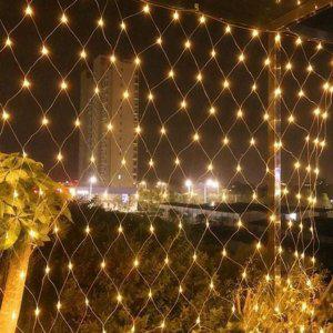 파티 네트 점멸등 200구 전구 led 캠핑 투명선