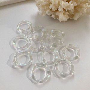 물결 오로라 데일리 호마이카 아크릴 투명 반지 심플