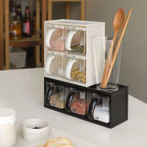 양념 소스 스푼 통 세트 모던 4구 주방용 용기