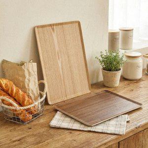 나무 트레이 스퀘어 접시 우드 플레이트 내추럴 대형 식탁 정리 쟁반 L