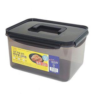 반투명 핸들 김치통 5.1L 1P 밀폐 보관 냉장고 손잡이 BPA프리 용기