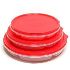 원형 5칸 반찬통 중형 밀폐 뚜껑 포함 조리용기