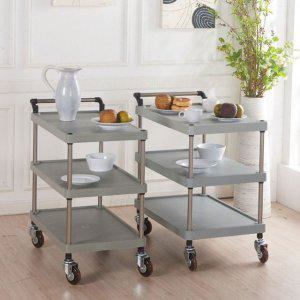 3단 회색 카트 소형 750 서빙 바퀴 이동식 접이식 트롤리 식당 주방 정리 카트