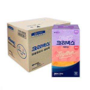 크리넥스 미용티슈 각티슈 콤비 화장지 280매 18개
